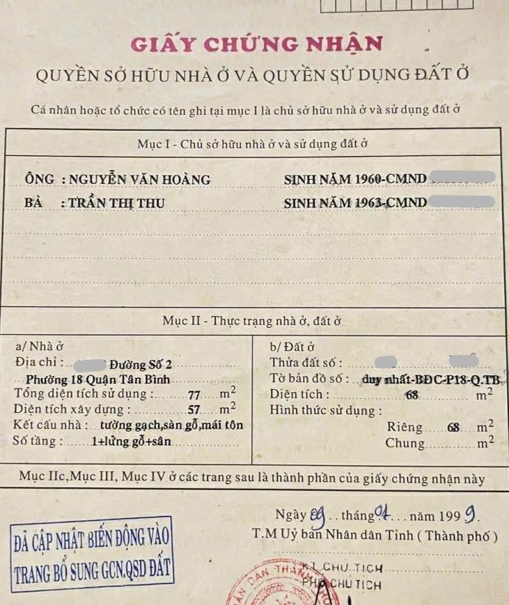 68m2 VƯỜN LÀI, NGANG HƠN 4M, 5 TỶ, HẺM 3M