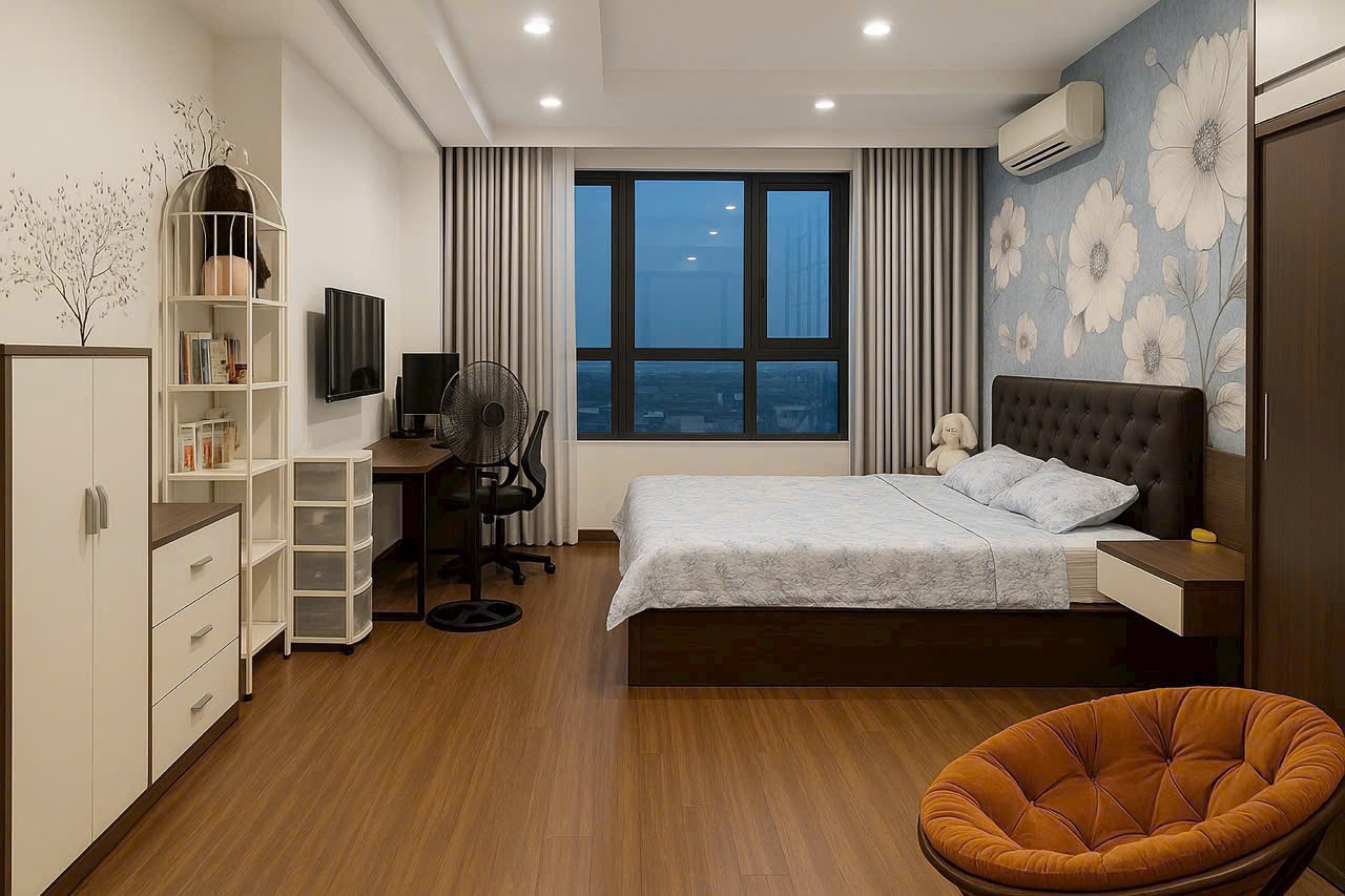 Căn góc trung tầng R1 Goldmark City. 3 phòng ngủ kèm bao nội thất.