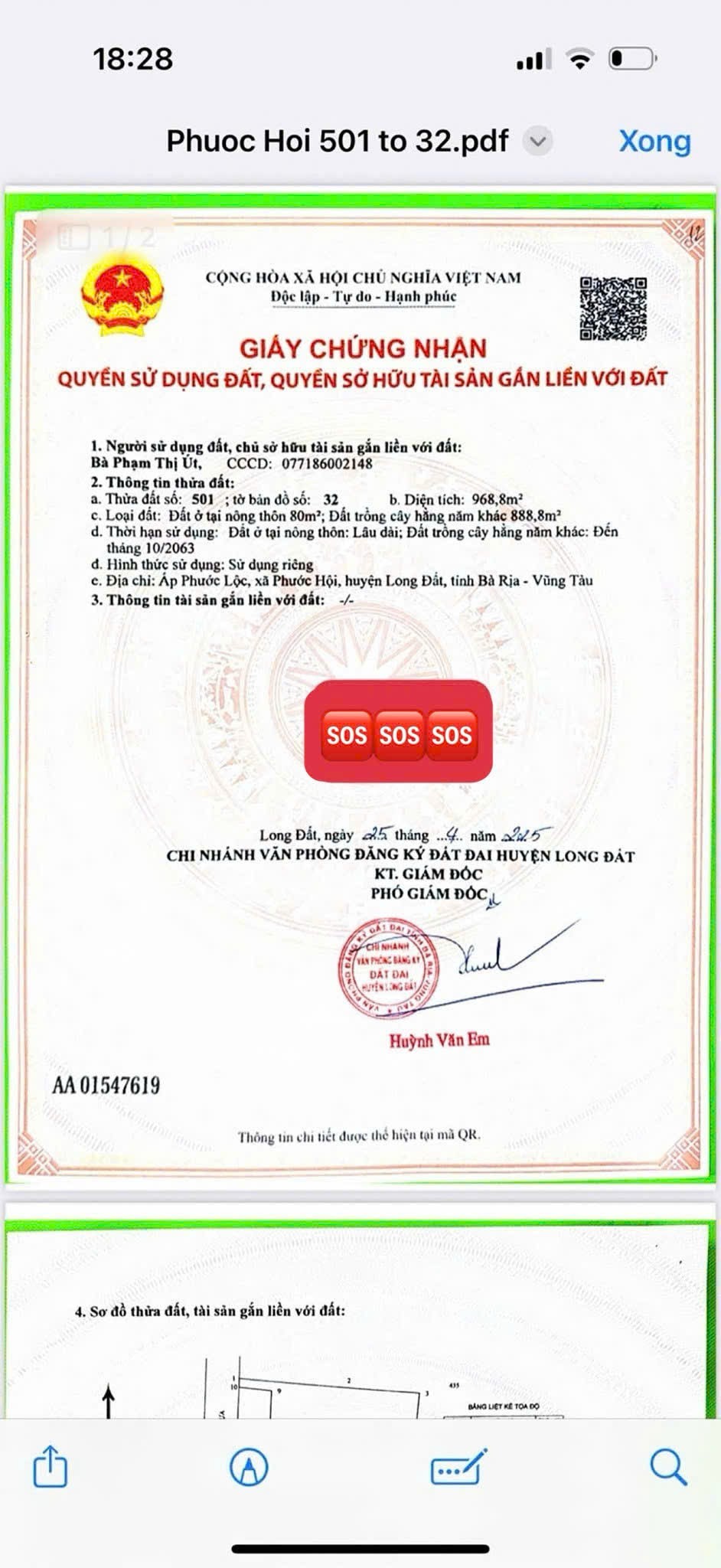 Cần bán Đất Đất Đỏ, Bà Rịa Vũng Tàu, Diện tích 968m², Giá Thương lượng