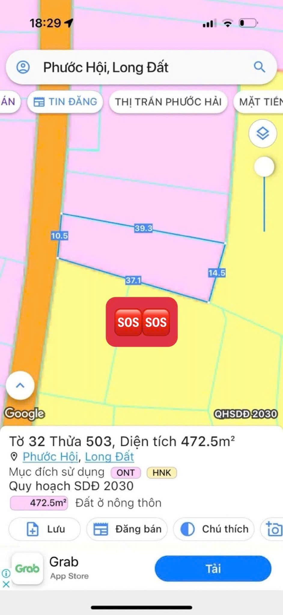 Cần bán Đất Đất Đỏ, Bà Rịa Vũng Tàu, Diện tích 472m², Giá Thương lượng 2