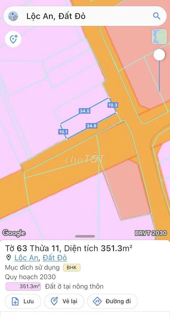 Cần bán Đất Đất Đỏ, Bà Rịa Vũng Tàu, Diện tích 351m², Giá Thương lượng 2