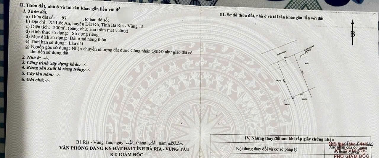Cần bán Đất Đất Đỏ, Bà Rịa Vũng Tàu, Diện tích 200m², Giá 6.000.000 Triệu/m²