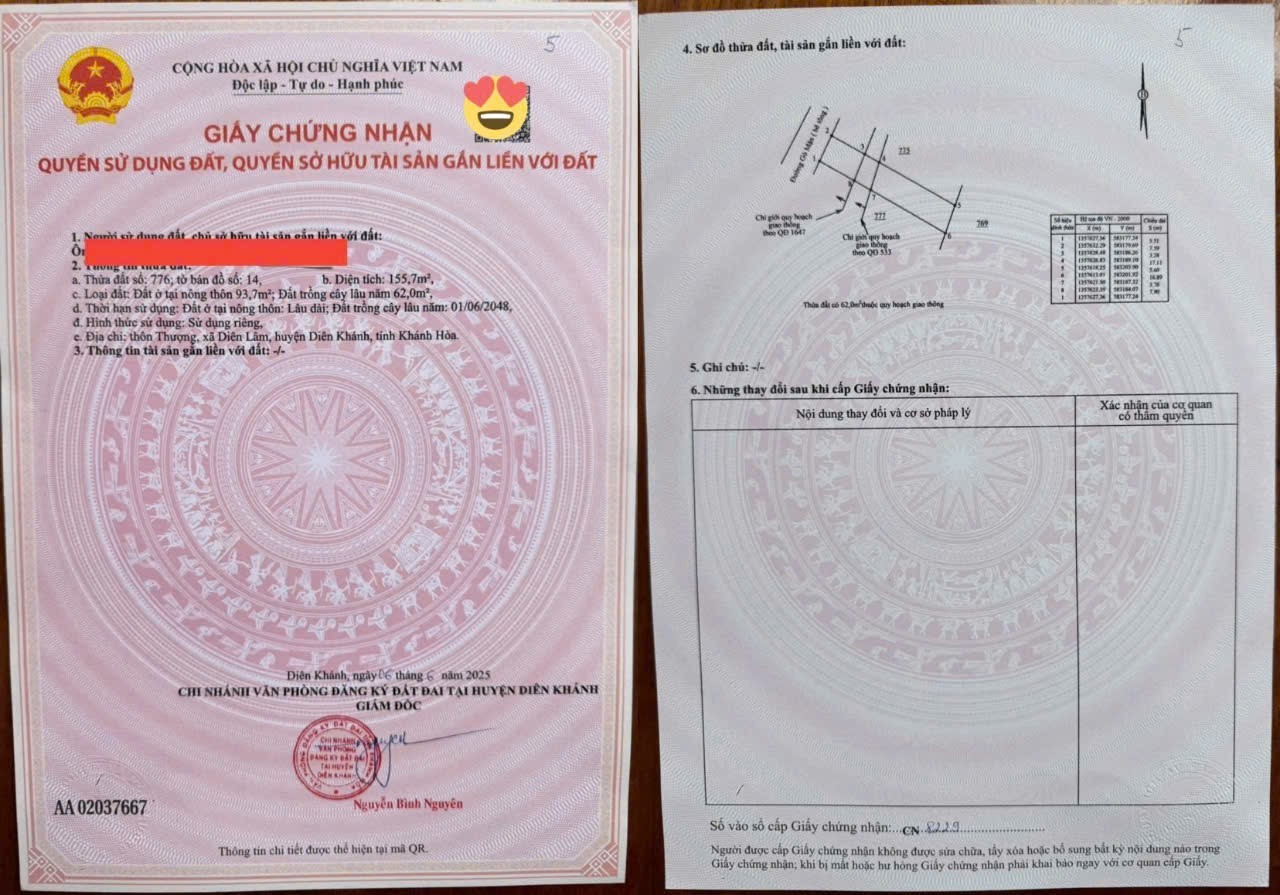 Bán đất Diên Lâm mặt đường bê tông rộng 8m ngay sát bên Hương Lộ 39 9