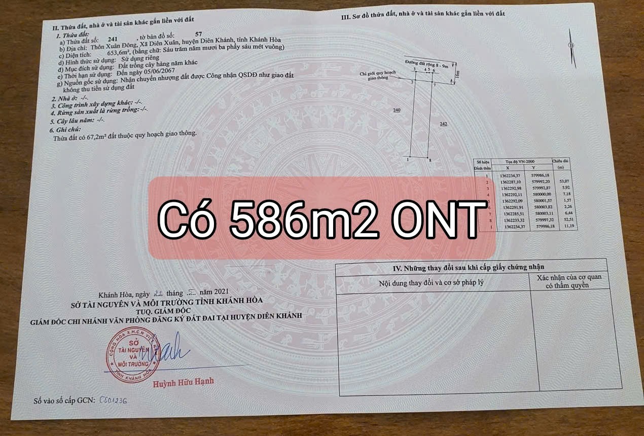 Bán đất Diên Xuân mặt đường bê tông liên thôn QH 16m gần Tỉnh Lộ 8 8