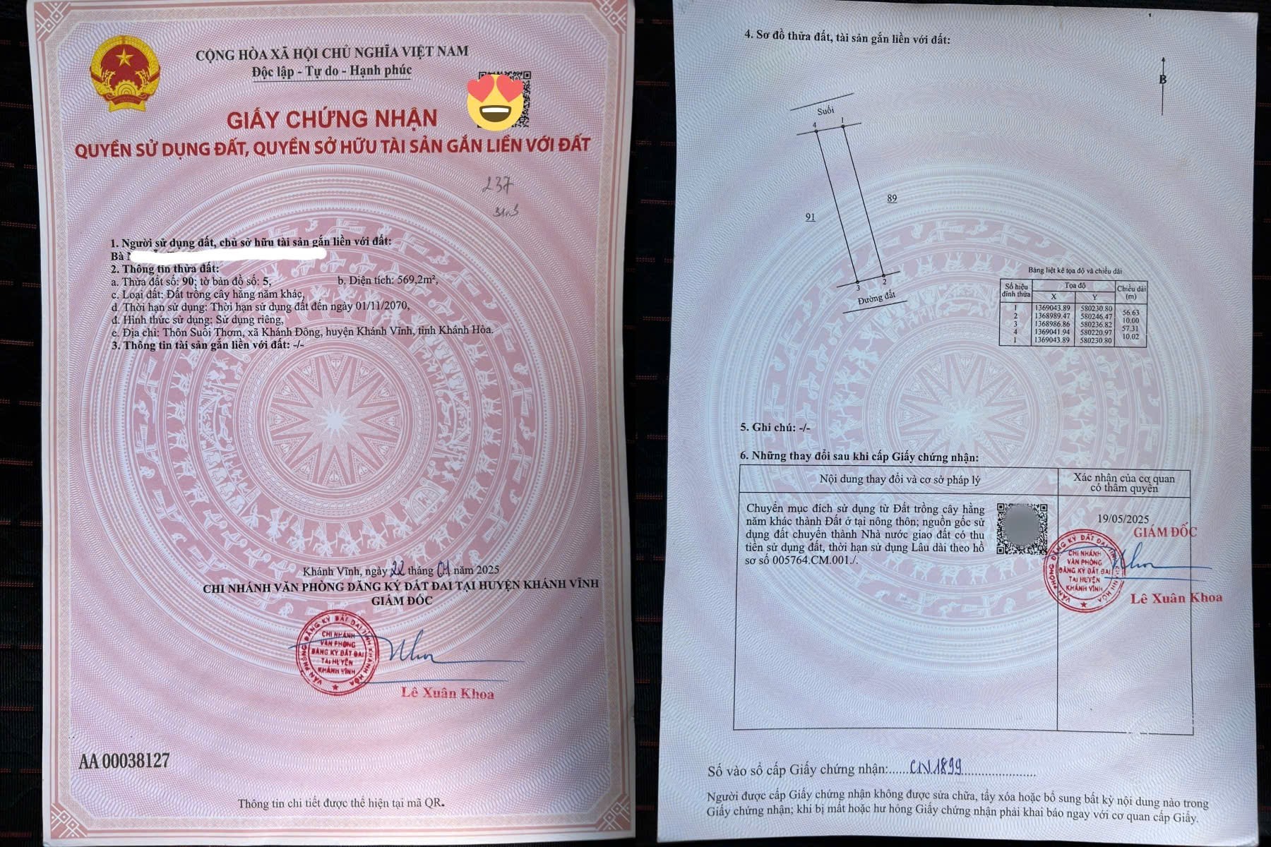 Bán đất Khánh Đông full thổ cư sau lưng giáp suối - đường thông 8