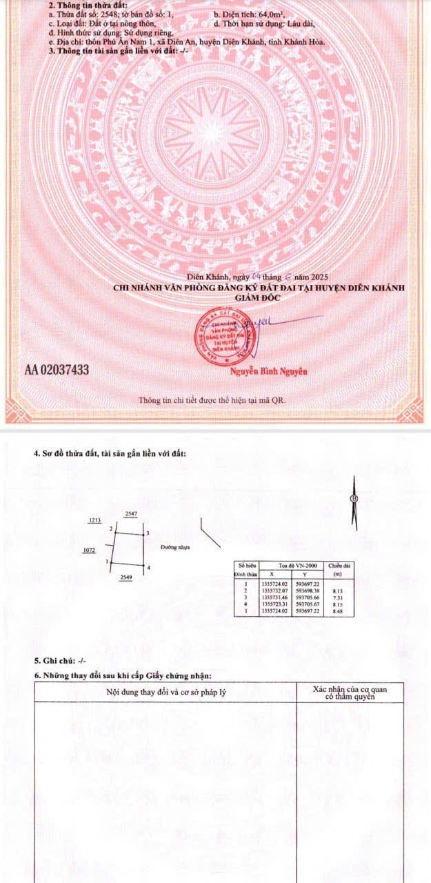 Bán đất Phú Ân Nam - Diên An mặt tiền đường nhựa rộng 10m sát bên 23/10 6