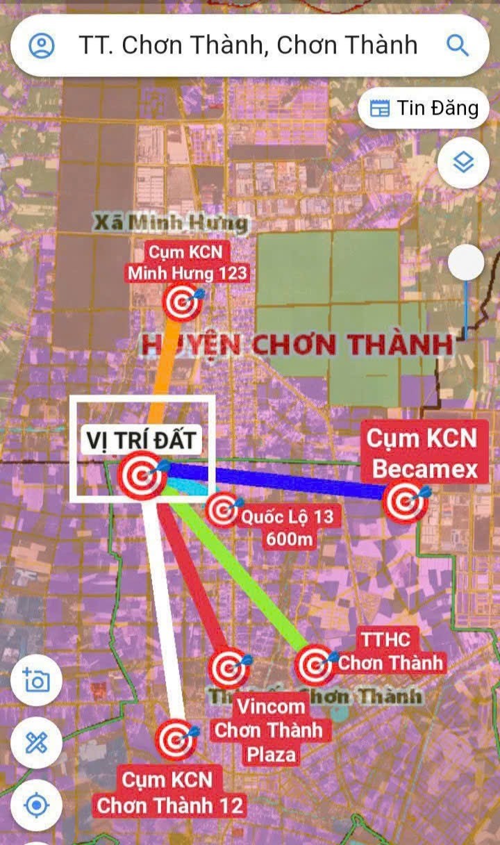 Cần bán Đất đường Quốc Lộ 13, Xã Minh Hưng, Diện tích 145m², Giá Thương lượng
