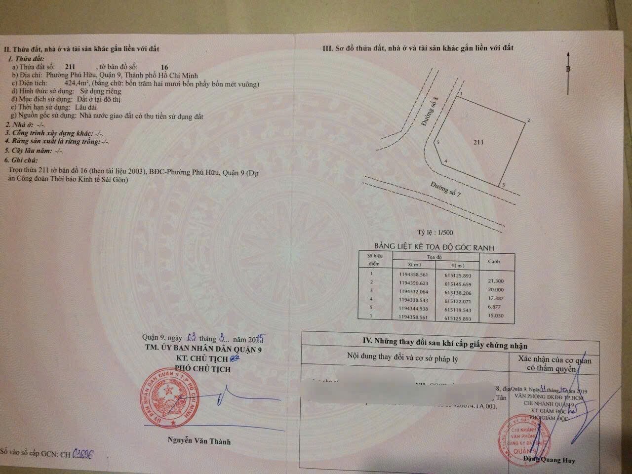Cần bán Đất Phường Phú Hữu, Quận 9, Diện tích 424m², Giá 16 Tỷ