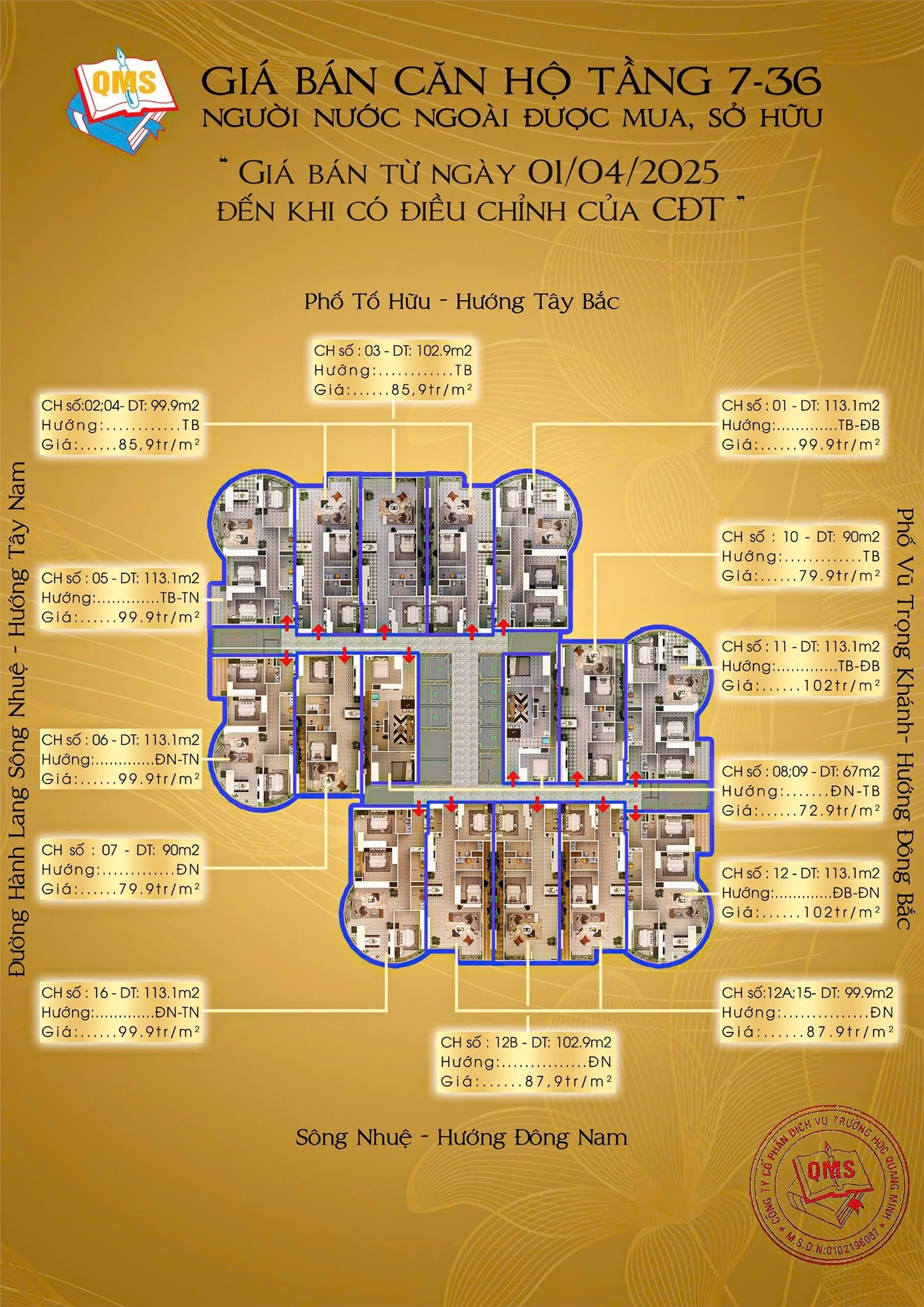 Mở bán căn hộ cao cấp tại chung cư QMS TOP TOWER - TÓ HỮU 2