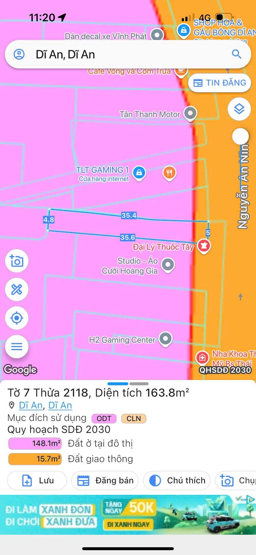 Cần bán Đất Dĩ An, Bình Dương, Diện tích 163m², Giá 8.9 Tỷ 2
