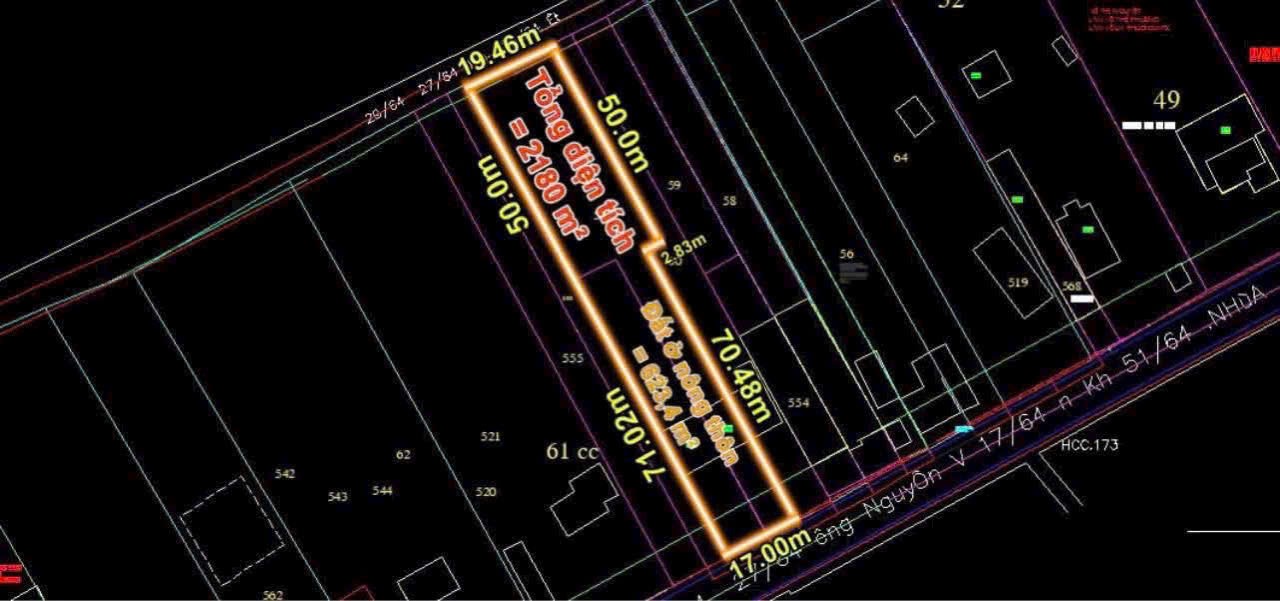 2180m2 đất thổ + vườn mặt tiền Nguyễn Văn Khạ, xã Phú Hòa Đông giá 17 tỷ 3