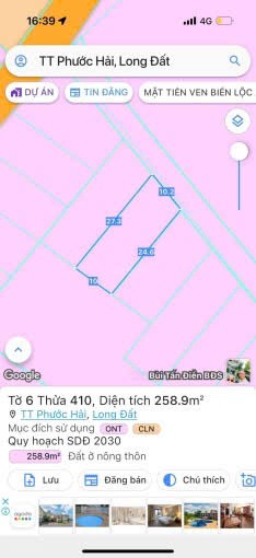 Cần bán Đất đường Tỉnh lộ 44, Xã Lộc An, Diện tích 253.7m², Giá 1.7 Tỷ 2