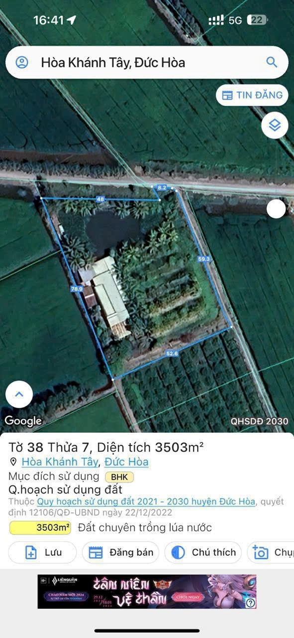 3500m2 đất vườn xã Hòa Khánh Tây, Đức Hòa giá 3,8 tỷ 5