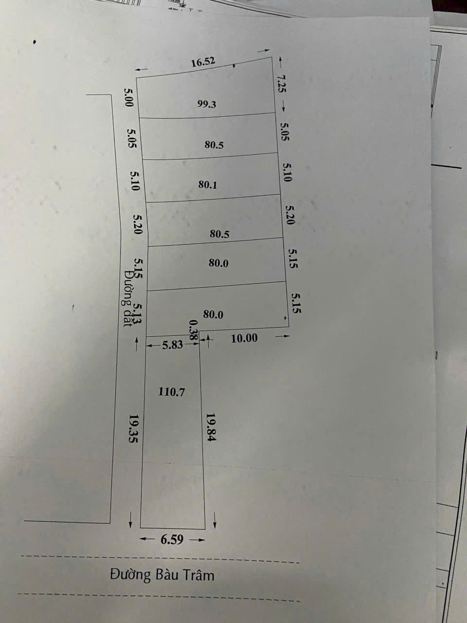 6 nền thổ cư đường Bàu Trâm , xã Trung An, Củ Chi dt 100m2 giá 3,2 tỷ/ nền