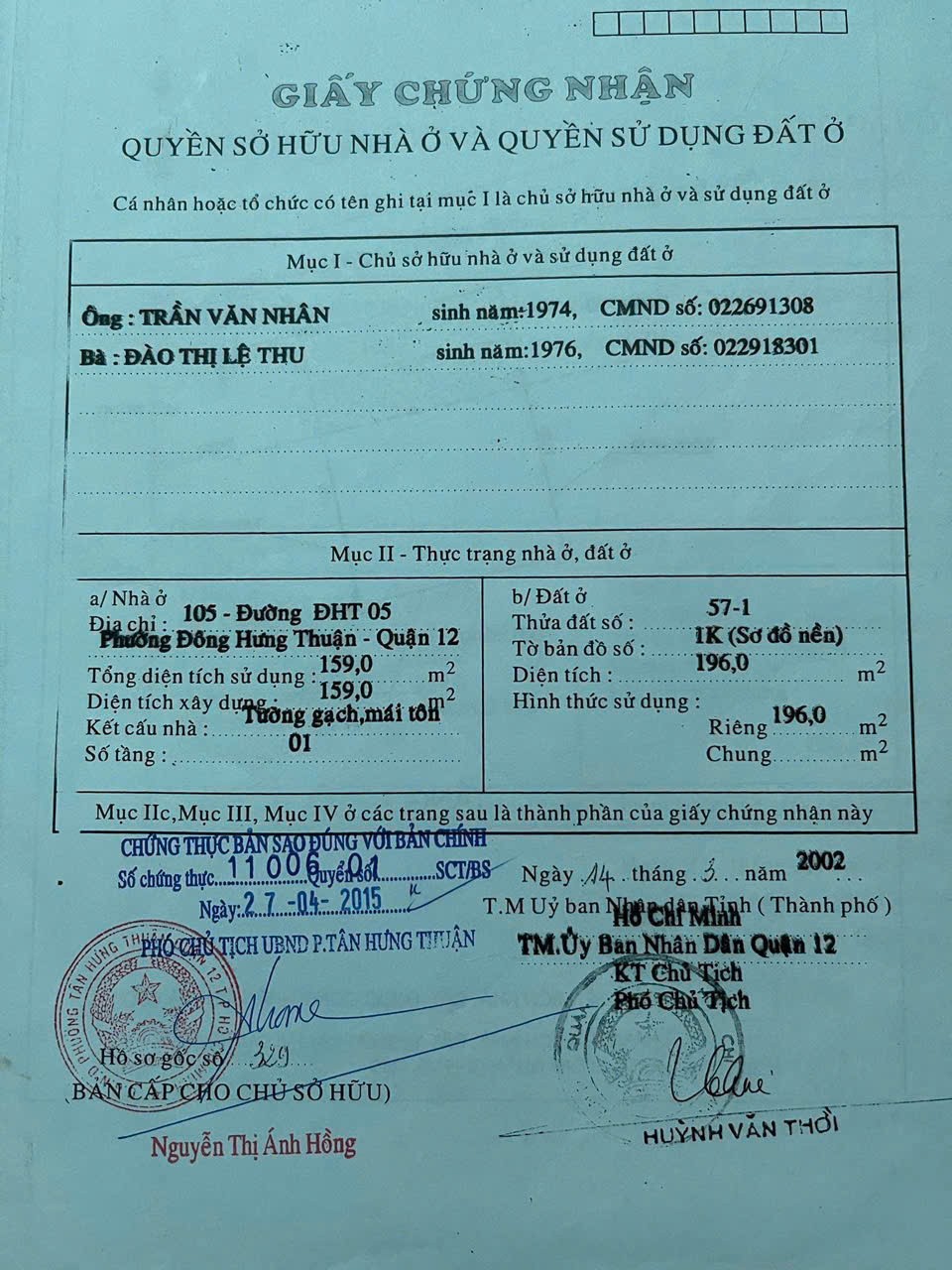 GIẢM SỐC 1,5 TỶ – BÁN NHANH NHÀ MẶT TIỀN ĐÔNG HƯNG THUẬN 05, Q.12