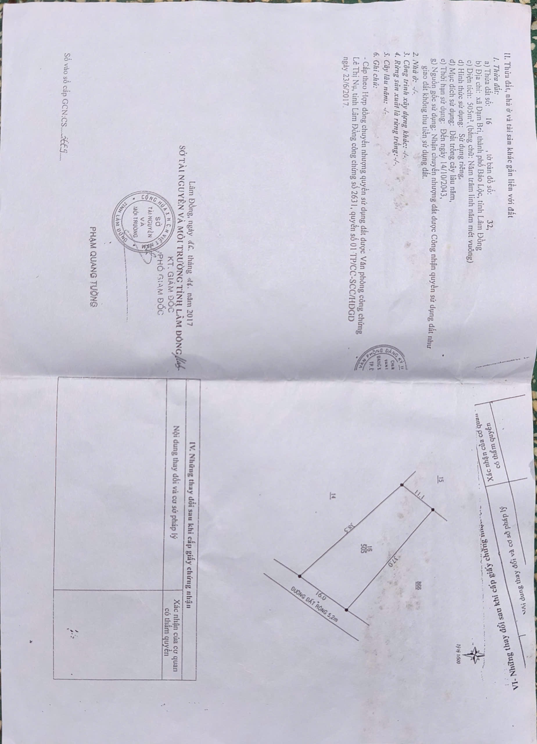 505m2 đất vườn xã Đạm Bri, tp Bảo Lộc giá 2,6 tỷ 3