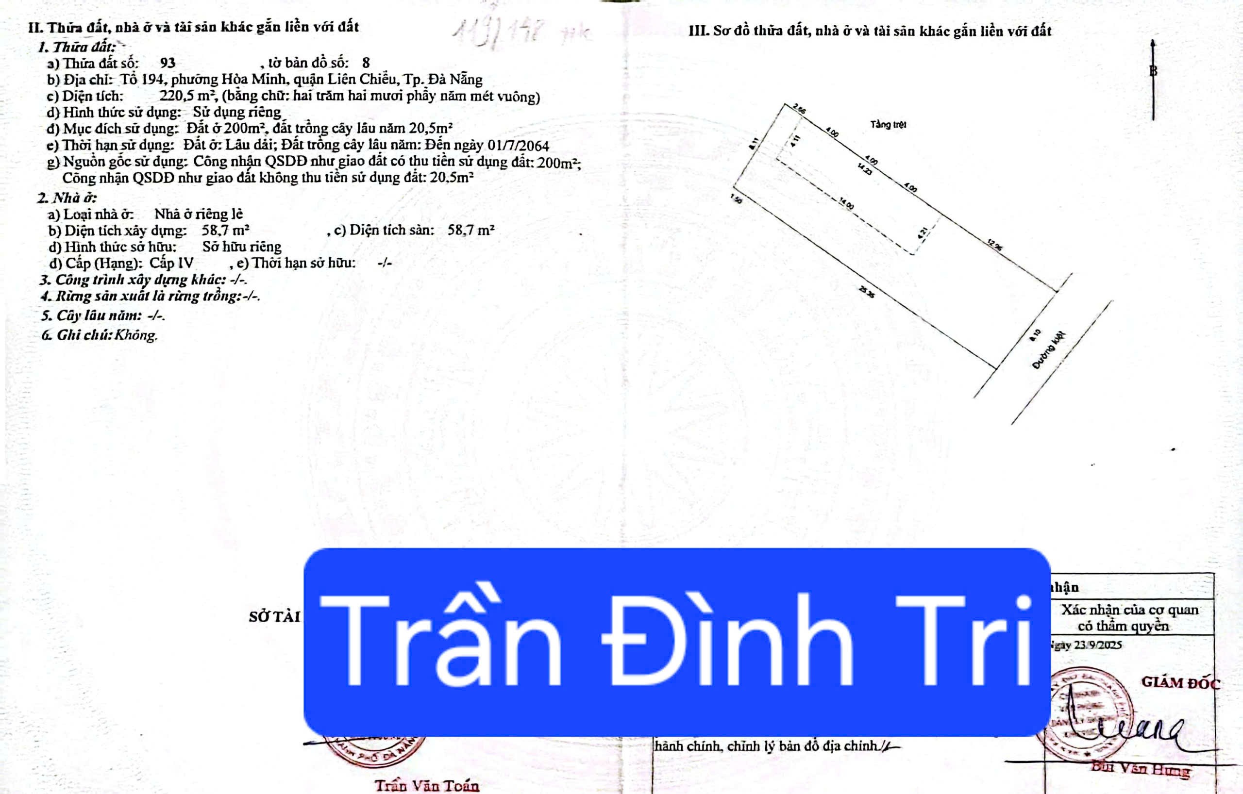 Bán đất kiệt Ô TÔ K66Trần Đình Tri - Lô này xây Căn hộ đúng đẹp 3