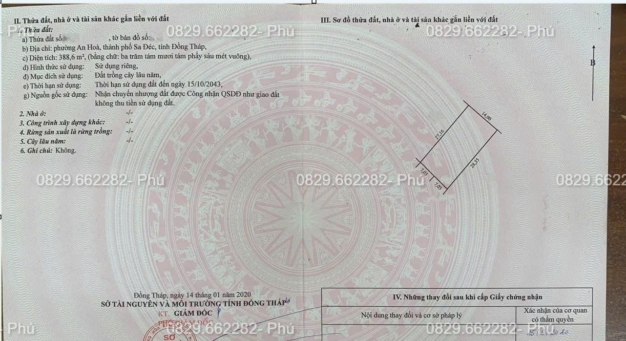 Bán Nhà Đất 989m2- Mặt Tiền Kinh Doanh- GẦn Công Viên Sa Đéc 2