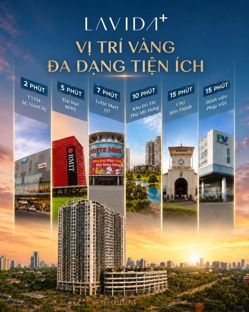 Dự án căn hộ 2Pn 2Wc nhà full nội thất diện tích 74m2 tại Lavida Plus Quận 7