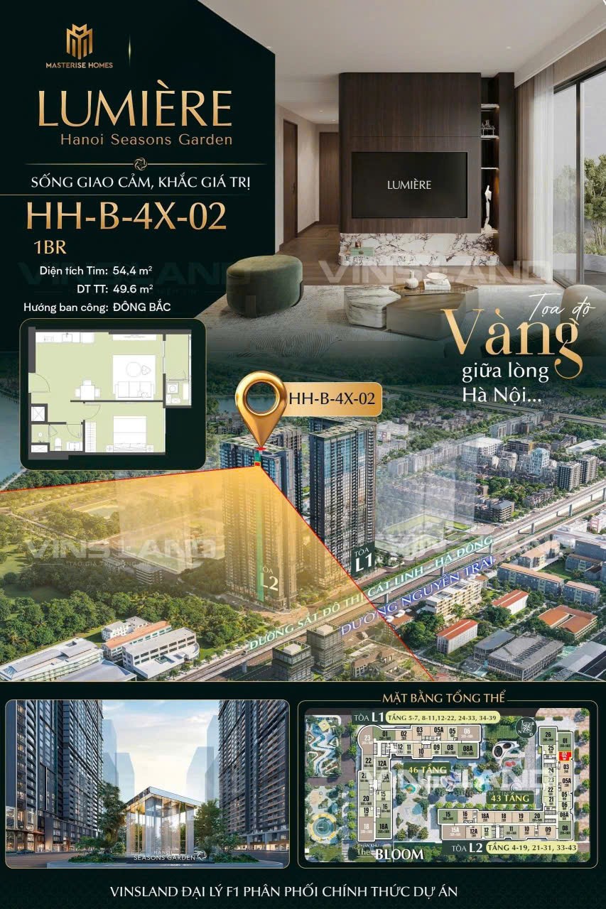 Bán căn hộ 1PN 64m2 tòa L1 Hanoi Seasons Garden Nguyễn Trãi Thanh Xuân giá từ 8.5 tỷ 2