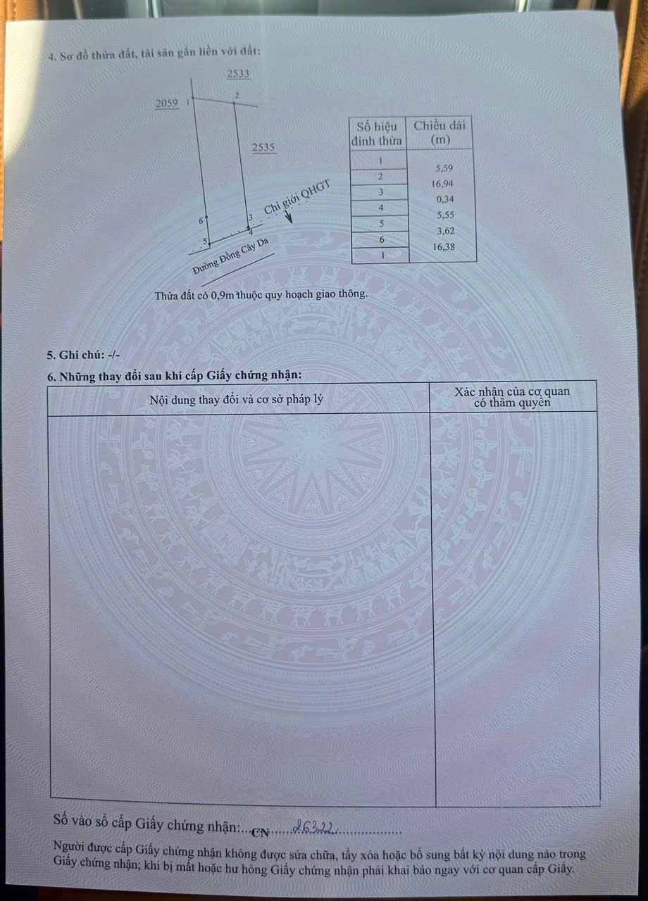 Bán đất Diên Sơn full thổ mặt tiền đường Đồng Cây Da ngay phía sau lưng nhà thờ Cây Vông 8