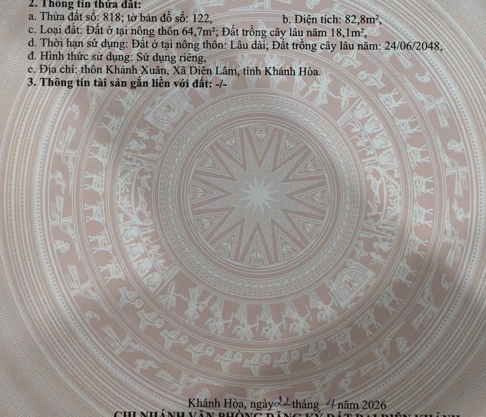 Bán đất Diên Lâm giá rẻ ngay trung tâm dân cư thôn Khánh Xuân cách Tỉnh Lộ 8 chỉ vài bước chân 7