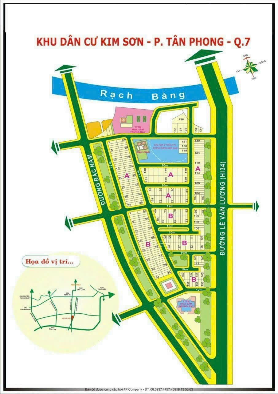 Bán 2 lô đất nền liền kề tại KDC Kim Sơn, Q. 7. DT: 200m2, giá TL 2