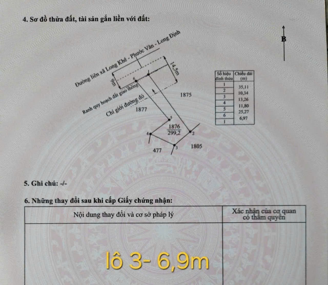 Bán 3 lô thổ cư liền kề mt đường liên xã Phước Vân - Long Khê , xã Long Khê, Cần Đước 5