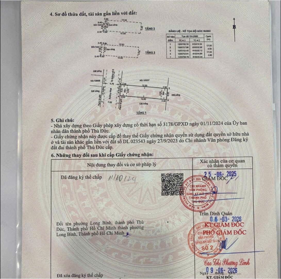 Cần bán Nhà ở, nhà cấp 4, nhà hẻm Phường Long Bình, Quận 9, Diện tích 69m², Giá 5.2 Tỷ 3