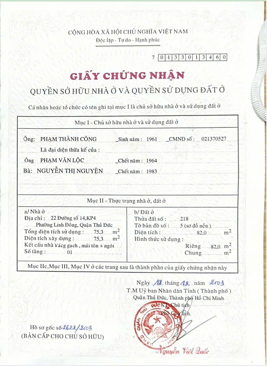Cần bán Nhà mặt tiền Phường Linh Đông, Thủ Đức, Diện tích 82m², Giá 7.5 Tỷ 2