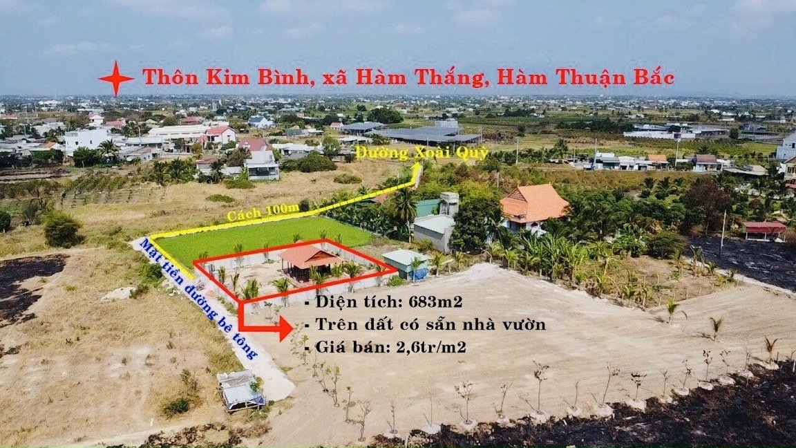 Cần bán Đất Xã Hàm Thắng, Hàm Thuận Bắc, Diện tích 683m², Giá Thương lượng 1