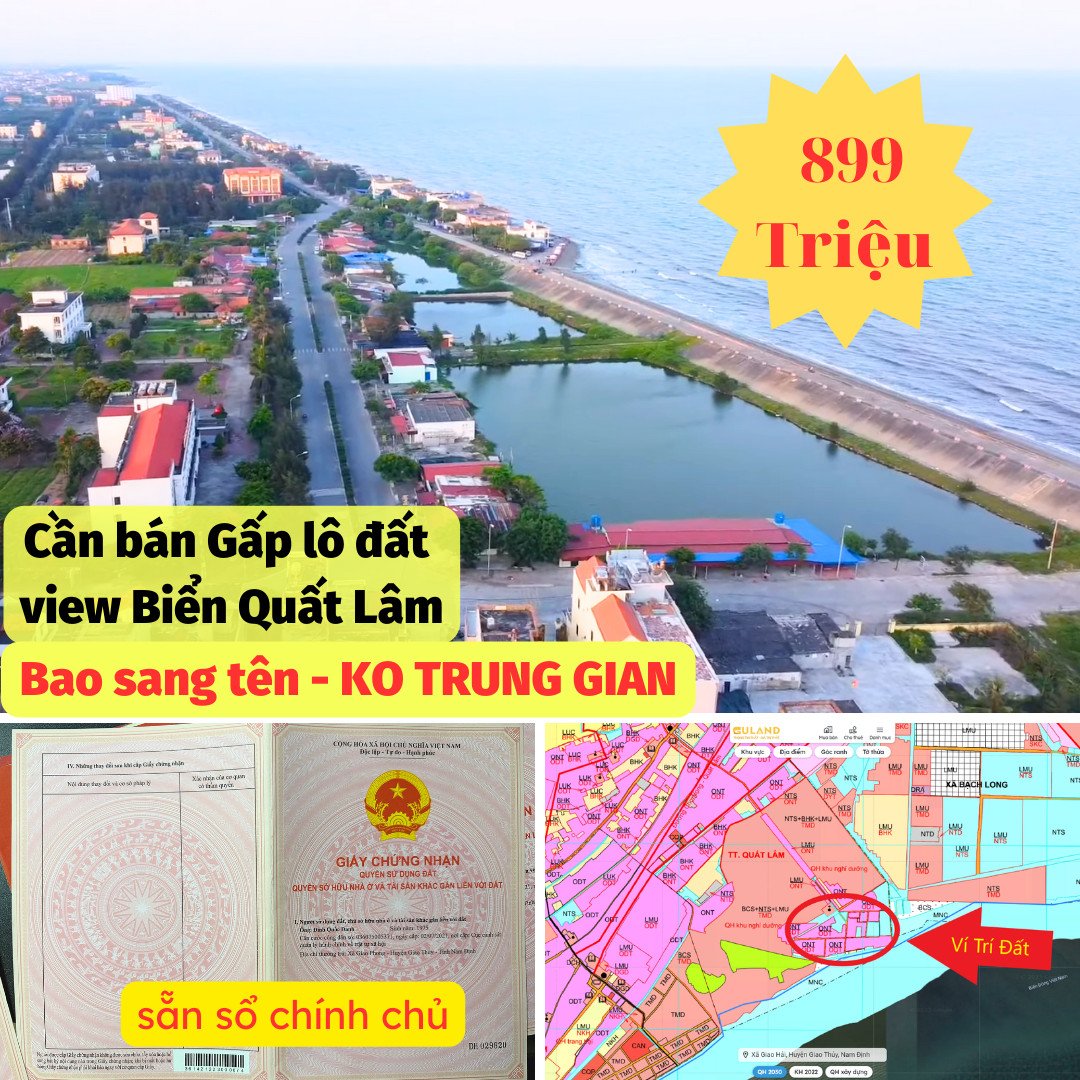 Cần bán Đất Thị trấn Quất Lâm, Giao Thủy, Diện tích 90m², Giá 900.000.000 Triệu 5