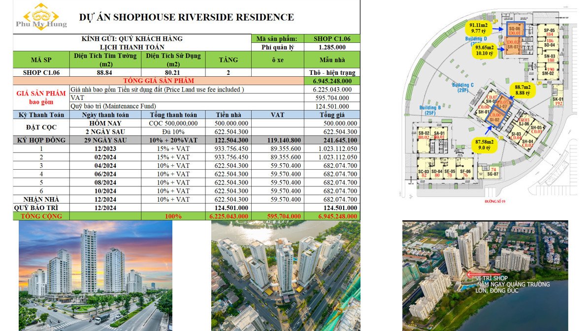 Cần bán Cửa hàng - Kiot - Mặt bằng dự án Riverside Residence, Diện tích 88.85m², Giá 6.9 Tỷ 1