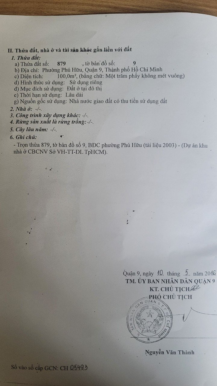 Cần bán Đất đường Liên Phường, Phường Phú Hữu, Diện tích 100m², Giá Thương lượng 2