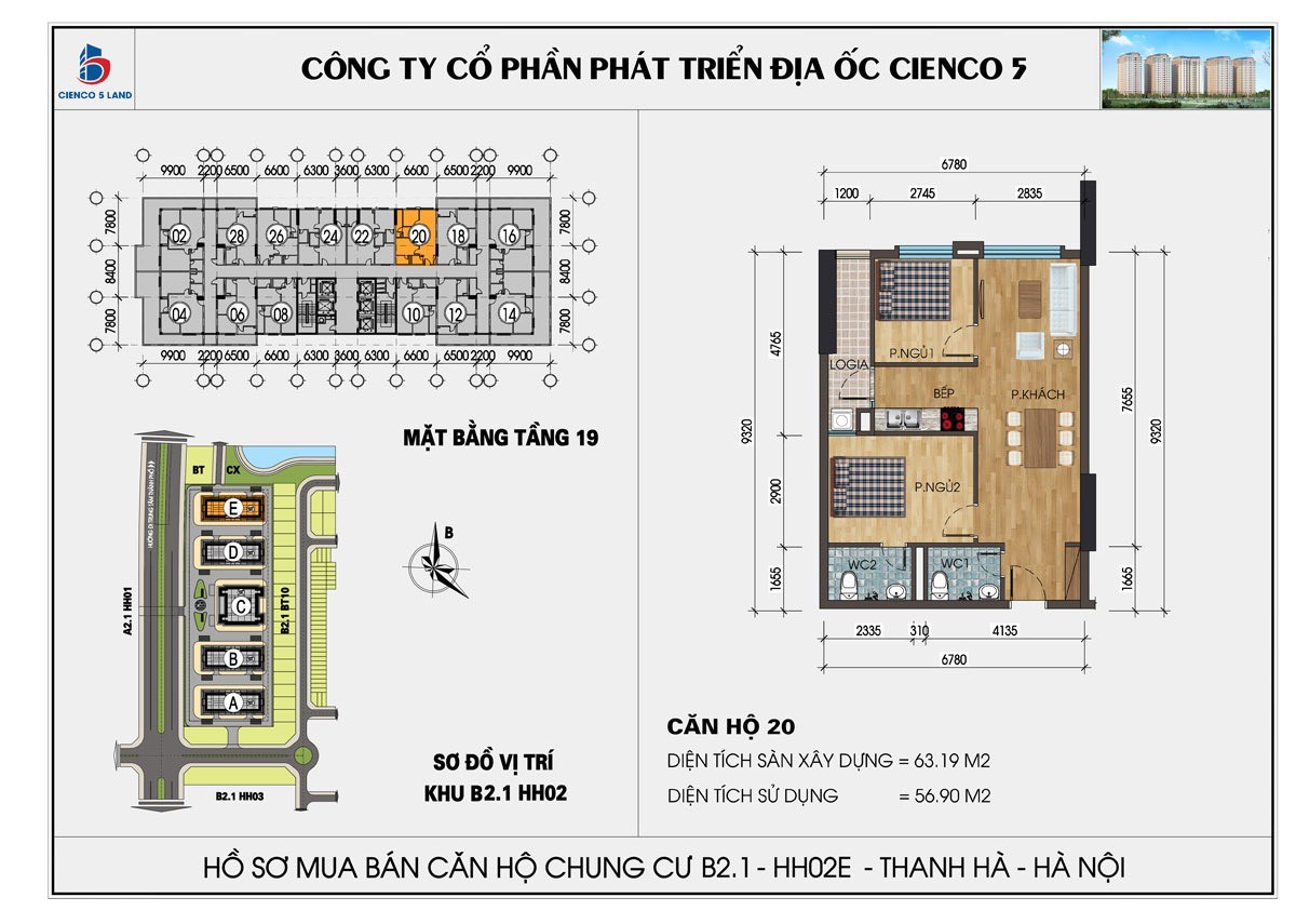 Cần bán căn hộ 2 ngủ tầng cao, full nội thất mới tại KDT Thanh Hà hà Đông 2