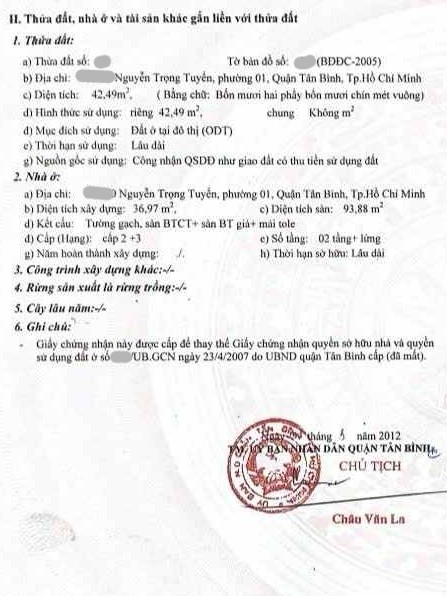 43m2 Nguyễn Trọng Tuyển 3 tầng hẻm thông Lê Văn Sỹ, 5ty5