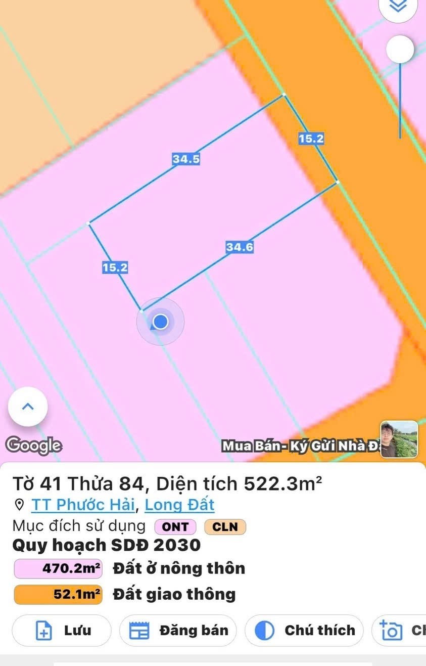 Cần bán Đất Đất Đỏ, Bà Rịa Vũng Tàu, Diện tích 522m², Giá Thương lượng 5