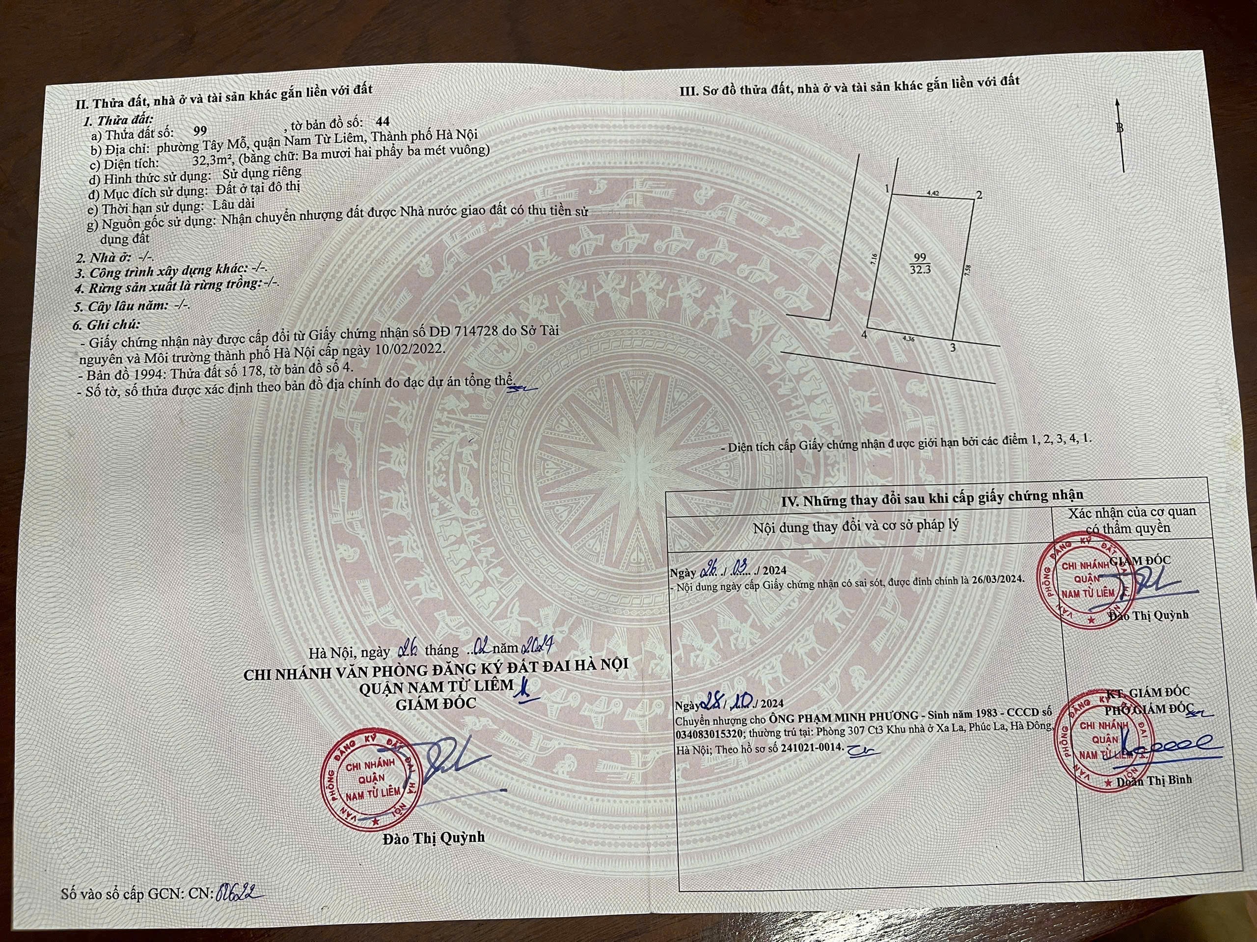 Chính chủ bán gấp thửa 33m2, Miêu Nha, Xuân Phương, Hà Nội.