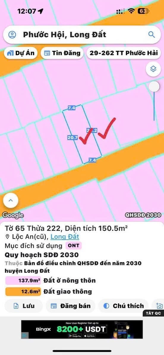 Cần bán Đất Đất Đỏ, Bà Rịa Vũng Tàu, Diện tích 150m², Giá 6.000.000 Triệu/m² 3