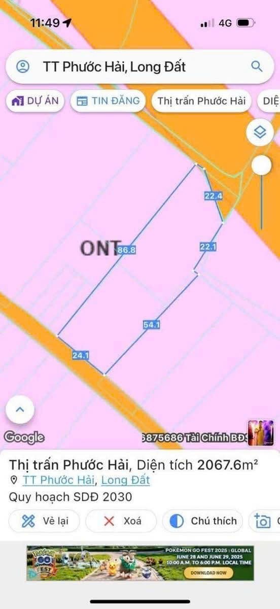 Cần bán Đất Đất Đỏ, Bà Rịa Vũng Tàu, Diện tích 2040m², Giá Thương lượng