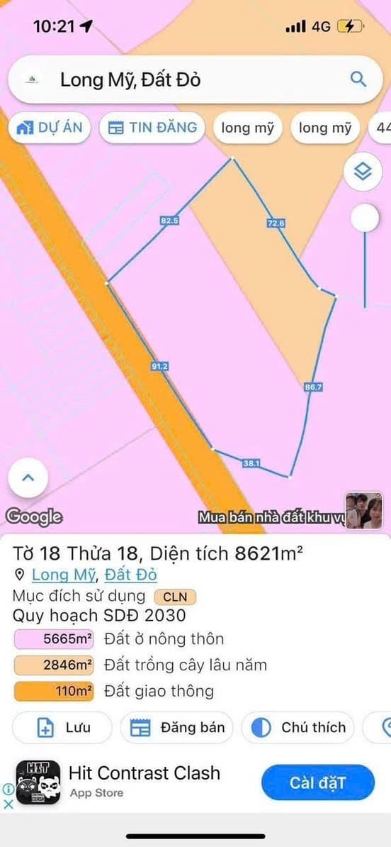 Cần bán Đất Đất Đỏ, Bà Rịa Vũng Tàu, Diện tích 8621m², Giá Thương lượng