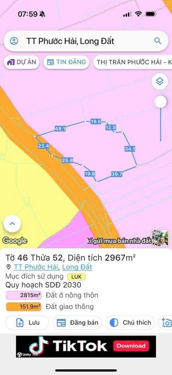 Cần bán Đất Đất Đỏ, Bà Rịa Vũng Tàu, Diện tích 2967m², Giá Thương lượng