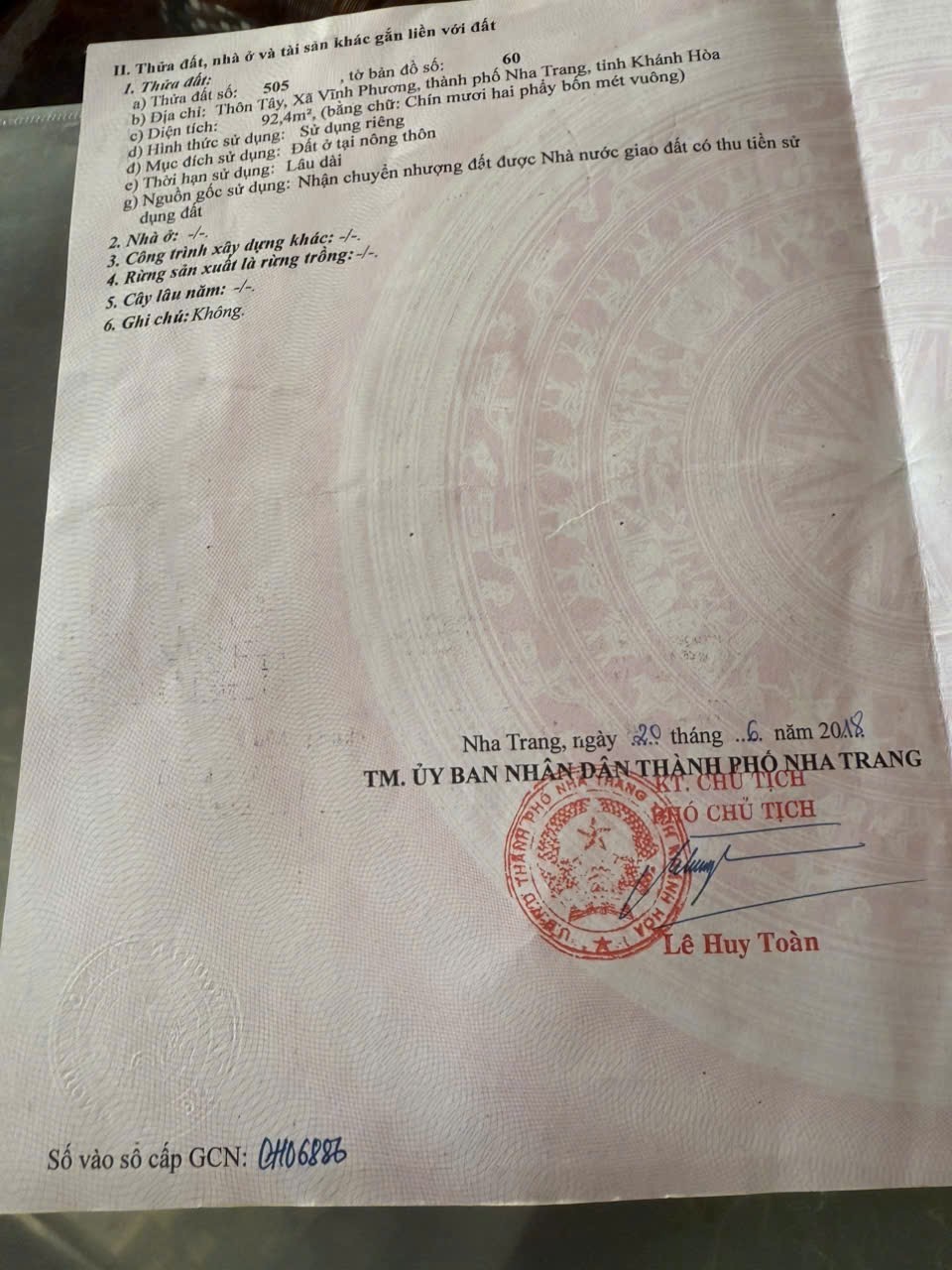 Bán đất Vĩnh Phương full thổ thôn Tây mặt đường bê tông QH 10m thông thoáng 5