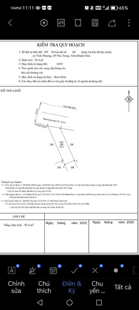 Bán đất Vĩnh Phương full thổ thôn Tây mặt đường bê tông QH 10m thông thoáng 6