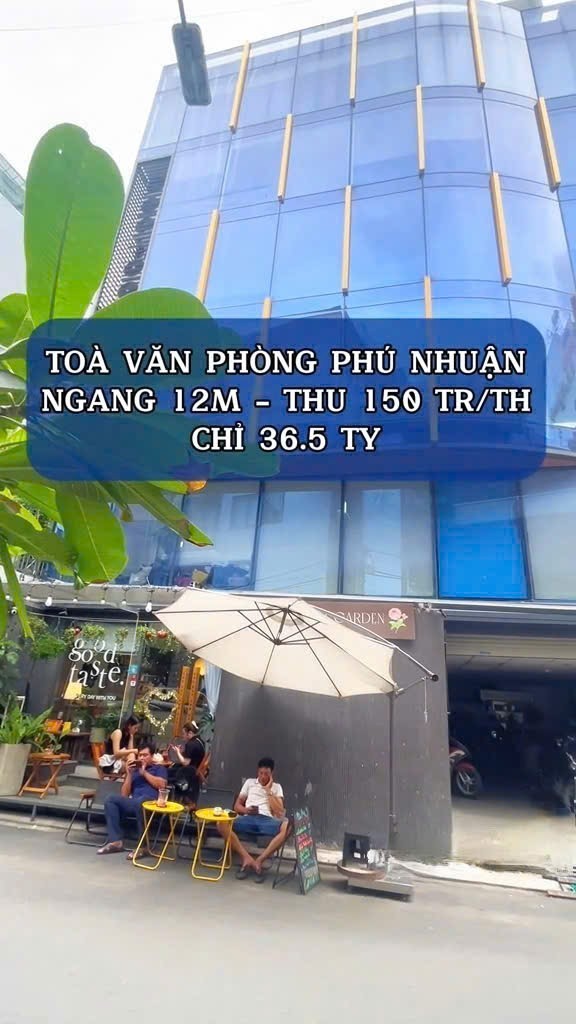 TOÀ NHÀ VĂN PHÒNG 7 TẦNG - NGANG KHỦNG 12m - CHO THUÊ 150TR/THÁNG5%/NĂM