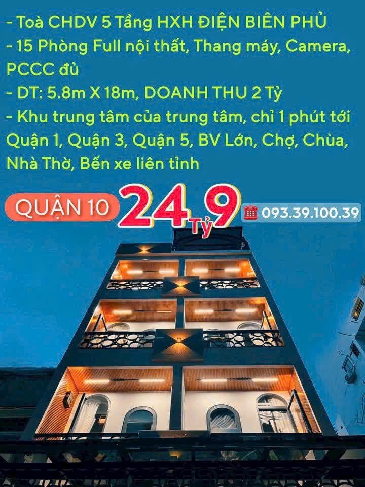 CƠ HỘI ĐẦU TƯ AN TOÀN– DÒNG TIỀN ỔN ĐỊNH TRÊN 2 TỶ/NĂM- CHDV CÁC QUẬN TRUNG TÂM: chỉ từ 11 Tỷ. LH: 4