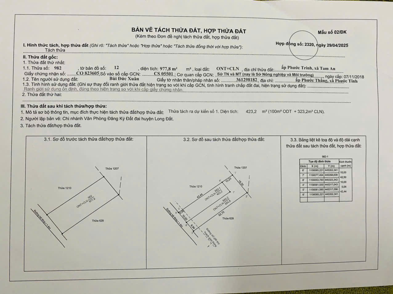 CHỦ NGỘP CẦN BÁN ĐẤT VƯỜN DỪA ĐANG RA TRÁI – XÃ TAM AN, LONG ĐIỀN CHỈ 1,5 TỶ