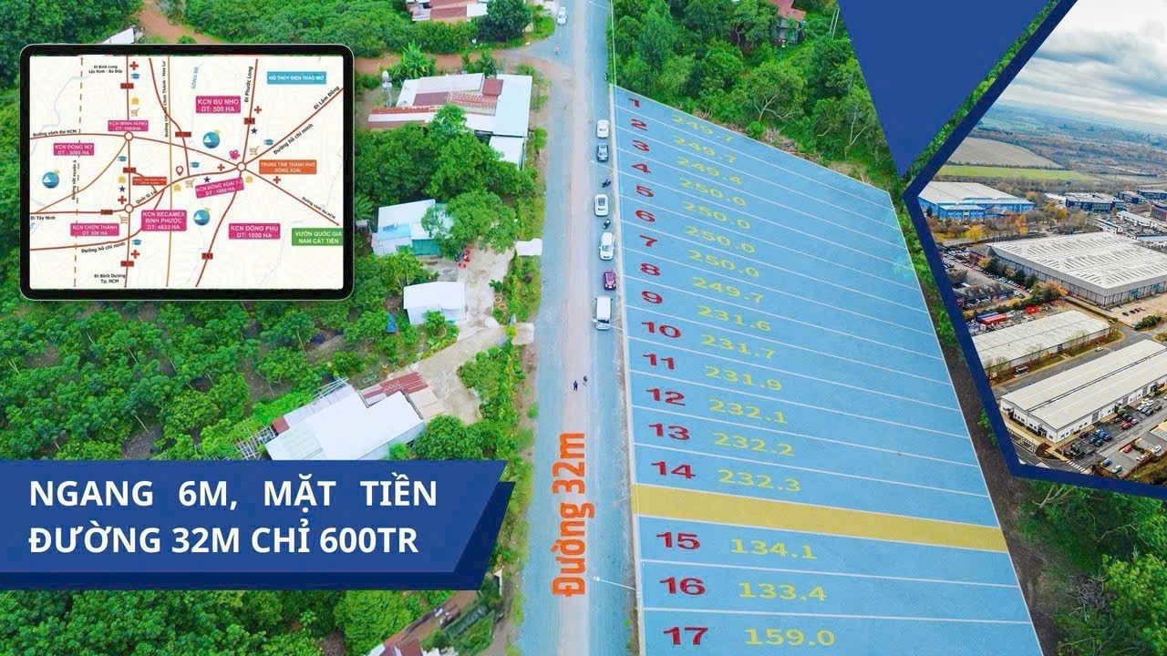 Đất mặt tiền đường 32m ngay chợ trường UBND Quang Minh 8