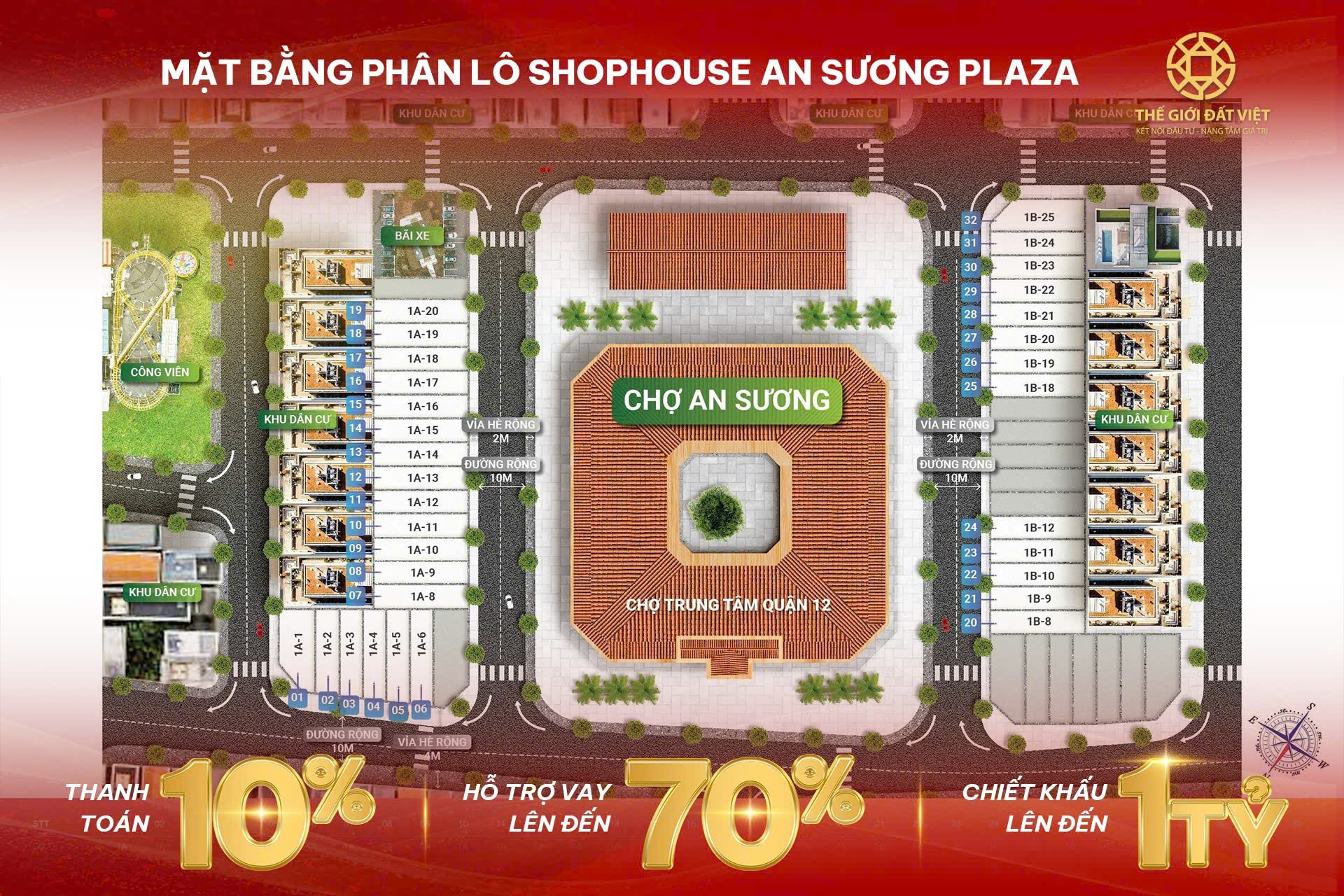 Cần bán shophouse đối diện chợ An Sương, Diện tích 340 - 450m², kinh doanh đa ngành 2