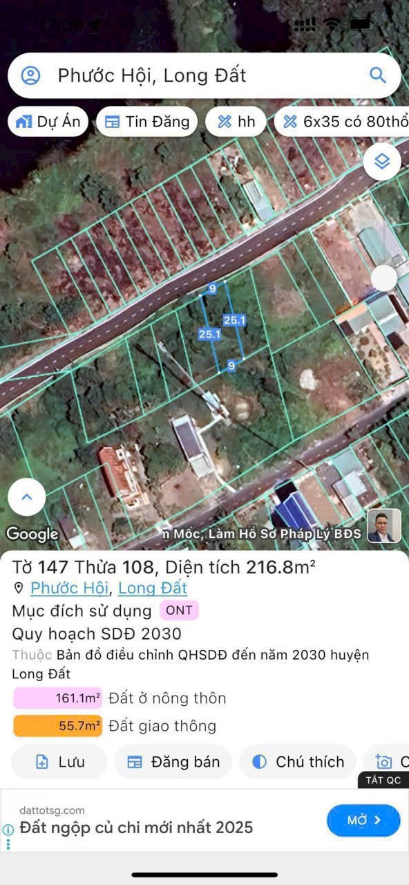 CHÍNH CHỦ BÁN LÔ ĐẤT 1 TỶ ĐỂ TRẢ NỢ GẤP TẠI BIỂN LỘC AN ,HỒ TRÀM, TP HCM 2